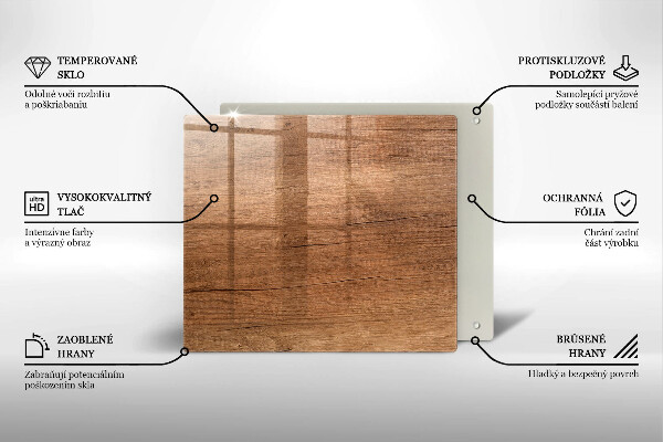 Sklo za varnou desku Textura dřeva