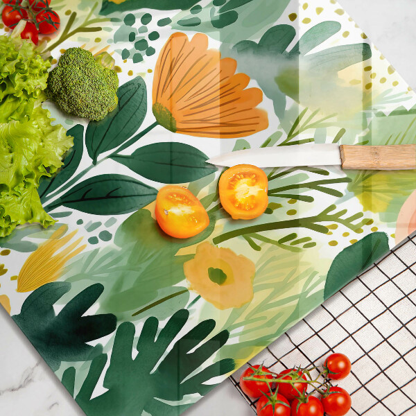 Sklo za varnou desku Malované květiny