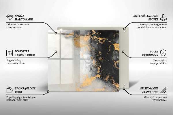 Sklo za varnou desku Abstrakce se zlatem