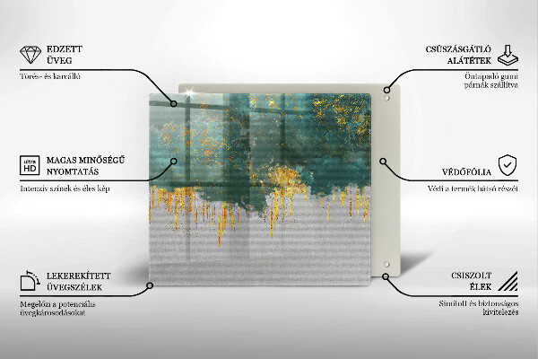 Sklo za varnou desku Abstrakce se zlatem