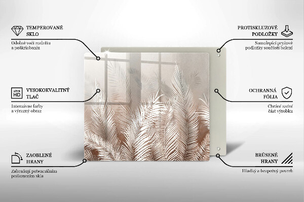 Sklo za varnou desku Boho vegetační listy