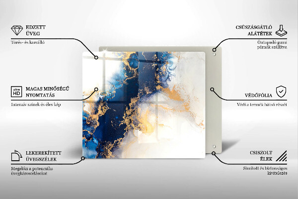 Sklo za varnou desku Abstrakce s modrou