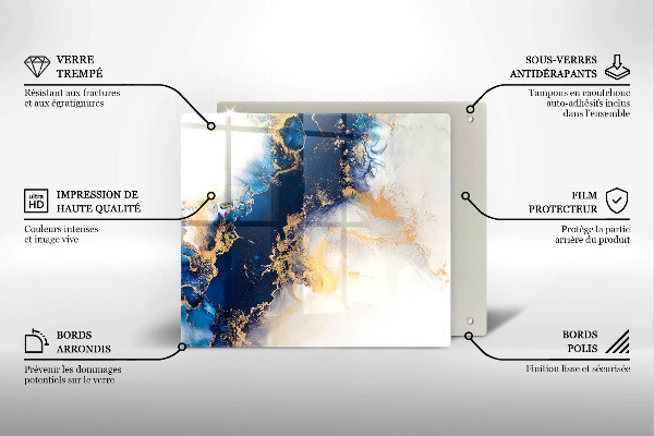 Sklo za varnou desku Abstrakce s modrou