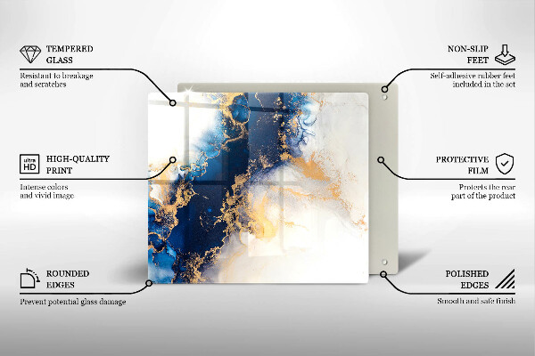 Sklo za varnou desku Abstrakce s modrou