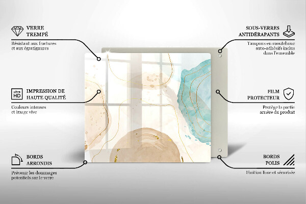 Sklo za varnou desku Světlé boho tvary