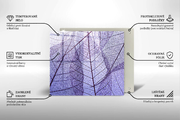 Sklo za varnou desku Listy s žilnatinou