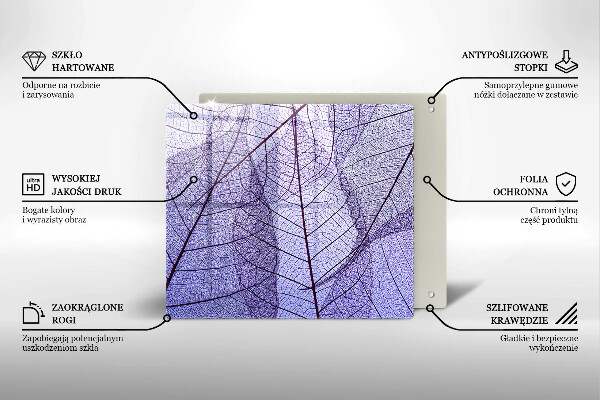 Sklo za varnou desku Listy s žilnatinou