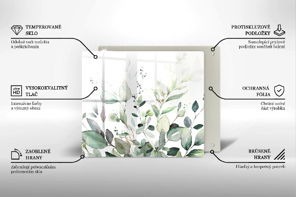 Sklo za varnou desku Akvarel rostliny