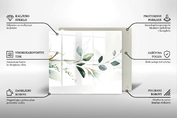 Sklo za varnou desku Akvarel listy