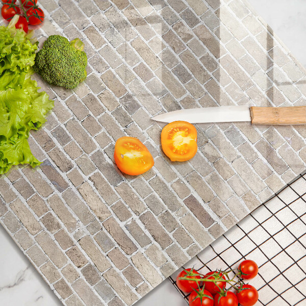 Sklo za varnou desku Světlá cihlová zeď