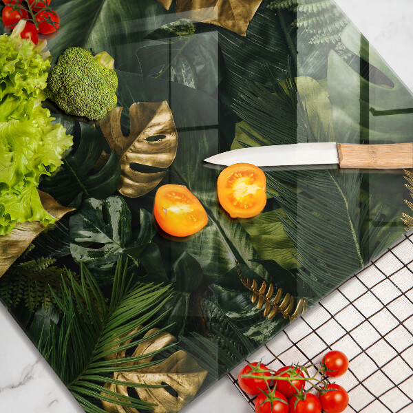 Sklo za varnou desku Listy zlaté monstery