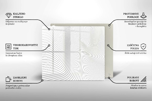 Sklo za varnou desku Moderní čáry vzor
