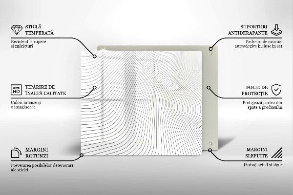 Sklo za varnou desku Moderní čáry vzor