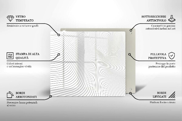 Sklo za varnou desku Moderní čáry vzor
