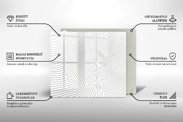 Sklo za varnou desku Moderní čáry vzor