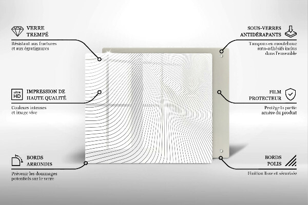 Sklo za varnou desku Moderní čáry vzor