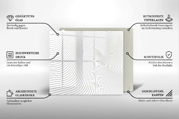 Sklo za varnou desku Moderní čáry vzor