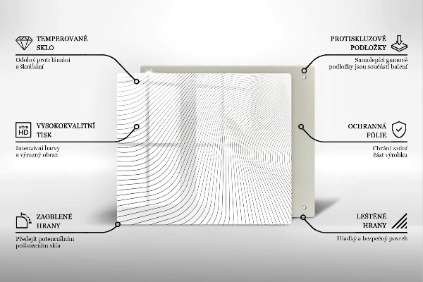 Sklo za varnou desku Moderní čáry vzor