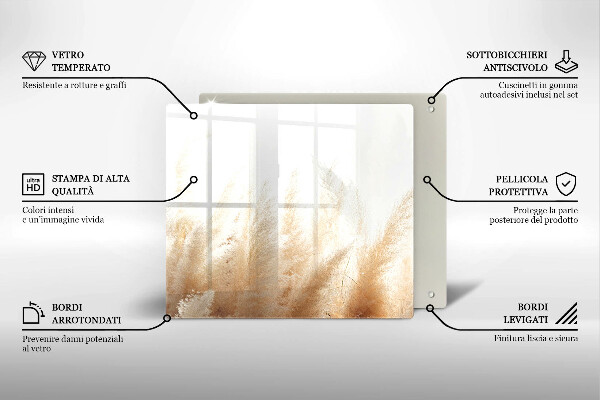 Sklo za varnou desku Pampová tráva