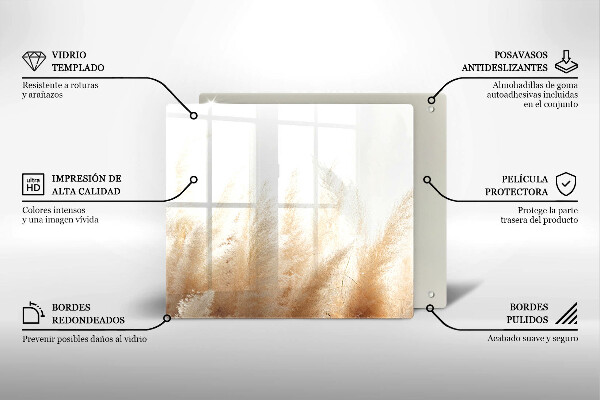 Sklo za varnou desku Pampová tráva