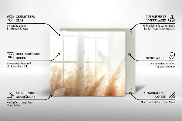 Sklo za varnou desku Pampová tráva