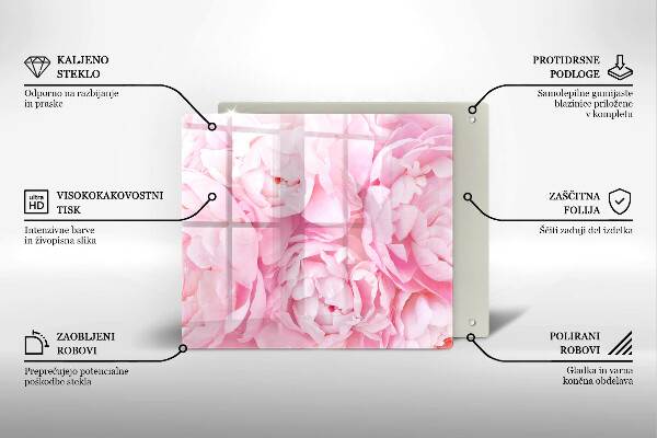 Sklo za varnou desku Jemné pivoňky