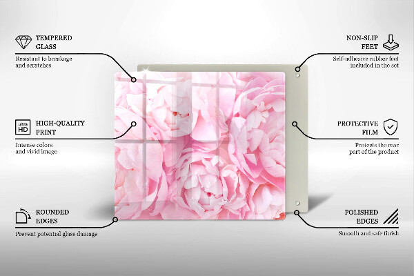 Sklo za varnou desku Jemné pivoňky