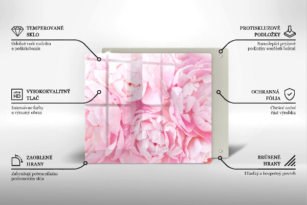 Sklo za varnou desku Jemné pivoňky