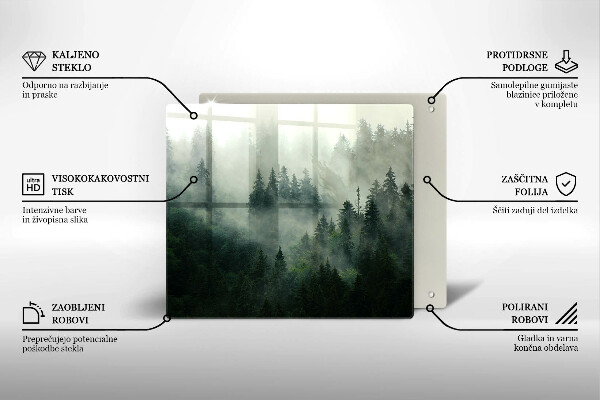 Sklo za varnou desku Zamlžená lesní krajina