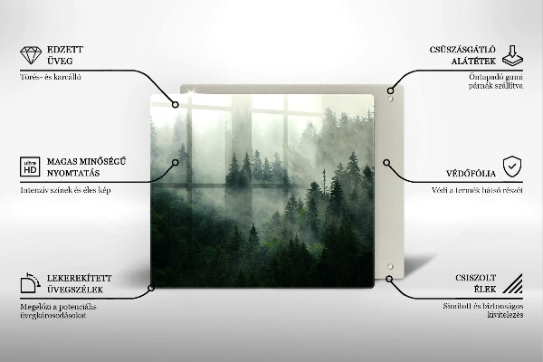 Sklo za varnou desku Zamlžená lesní krajina