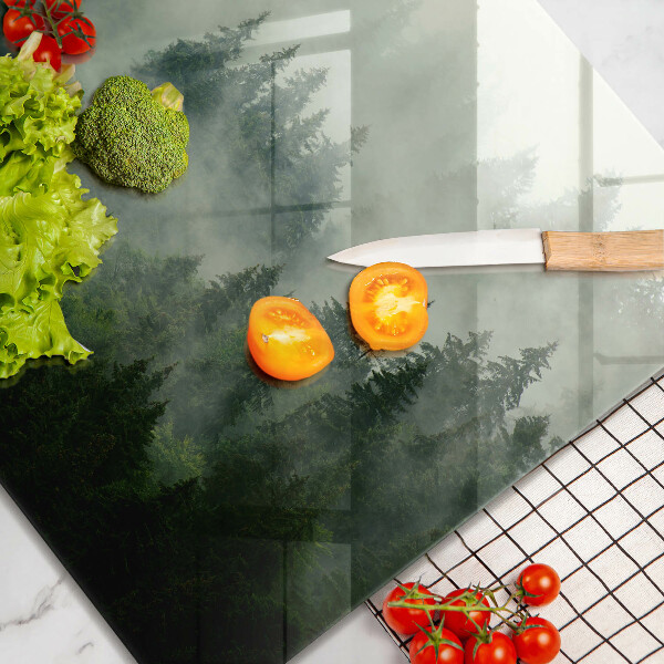 Sklo za varnou desku Zamlžená lesní krajina