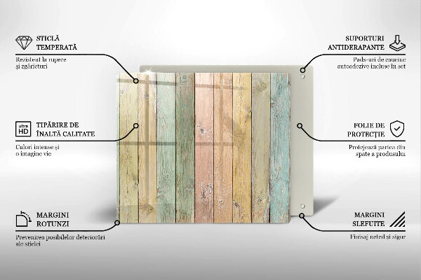 Sklo za varnou desku Barevné vintage desky