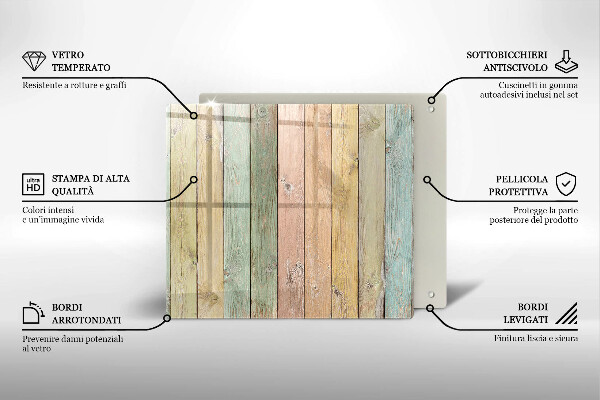 Sklo za varnou desku Barevné vintage desky