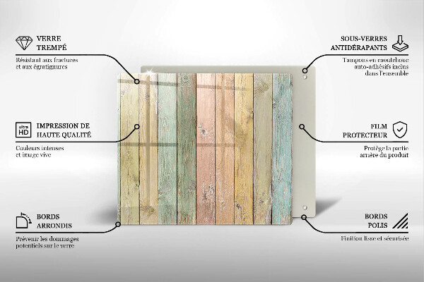 Sklo za varnou desku Barevné vintage desky