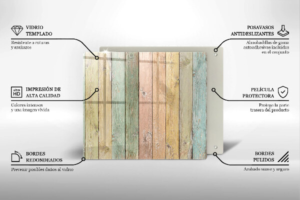 Sklo za varnou desku Barevné vintage desky