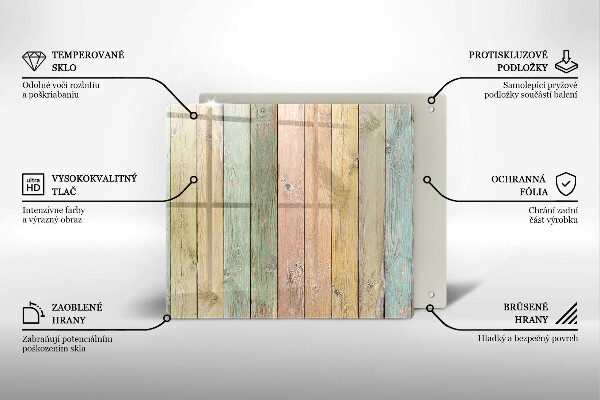 Sklo za varnou desku Barevné vintage desky