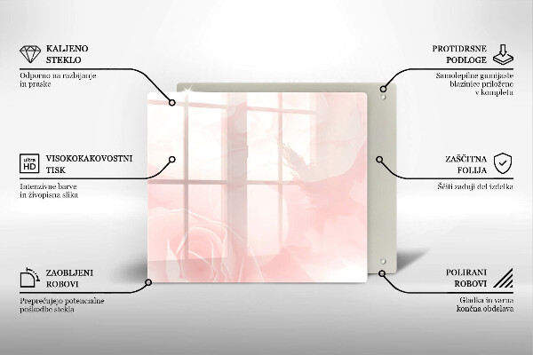 Sklo za varnou desku Pozadí pastelových růží