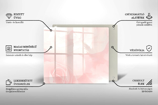 Sklo za varnou desku Pozadí pastelových růží