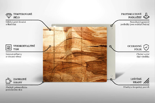 Sklo za varnou desku Dřevěná deska textura