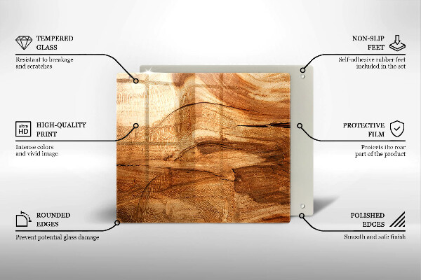 Sklo za varnou desku Dřevěná deska textura