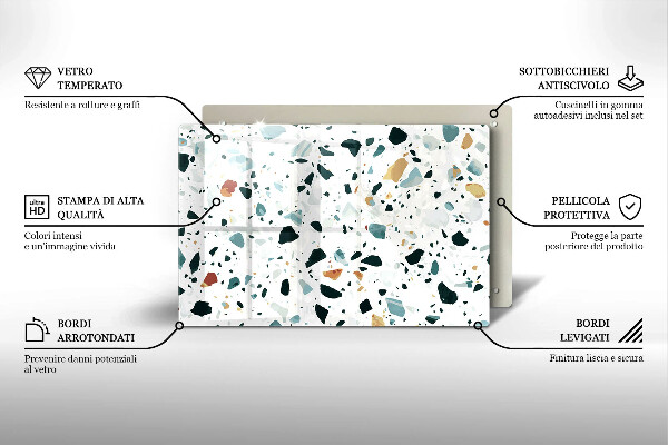 Skleněná deska za sporák Lehká kamenina