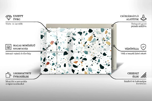 Skleněná deska za sporák Lehká kamenina