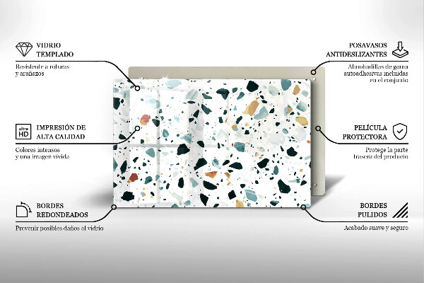 Skleněná deska za sporák Lehká kamenina