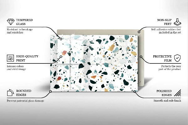 Skleněná deska za sporák Lehká kamenina