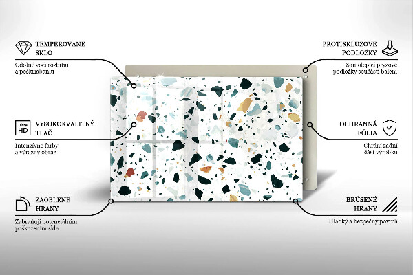 Skleněná deska za sporák Lehká kamenina