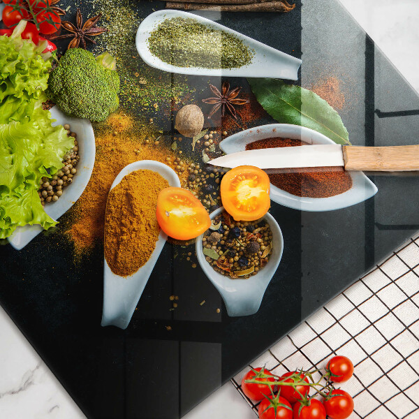 Skleněná deska za sporák Kuchyňské koření