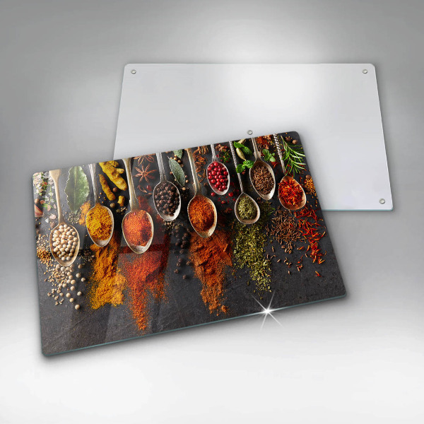 Skleněná deska za sporák Lžíce s kořením