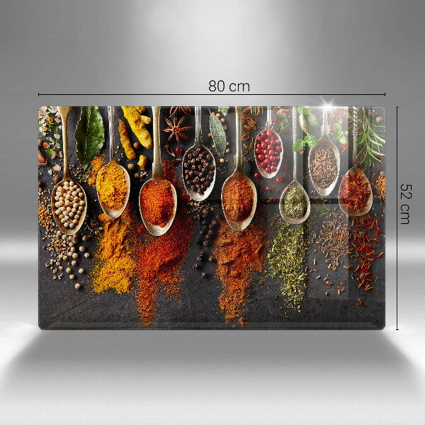 Skleněná deska za sporák Lžíce s kořením