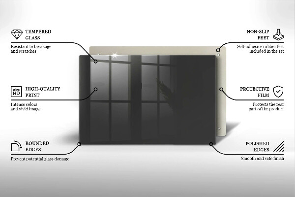 Skleněná deska za sporák Šedá barva