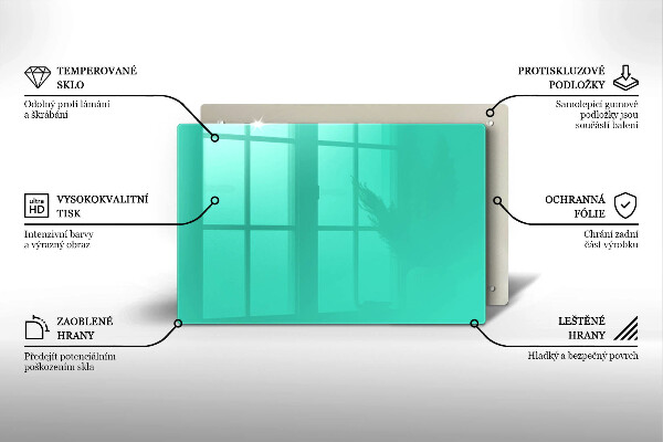 Skleněná deska za sporák Zelená barva